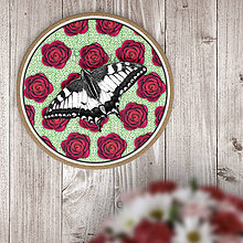 Dekorácie - Lúka s motýľom - grafika na potlač na koláč (ruže) - 12158893_