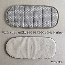 Detský textil - VLNIENKA vložka do hlbokej vaničky kočíka PEG PEREGO 100% Merino top super wash  Hviezdička šedá - 12163612_