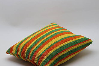 Úžitkový textil - Pletená obliečka na vankúš (Pestrofarebná) - 12162726_