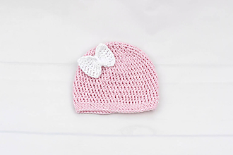 Detské čiapky - Ružovo-biela letná čiapka BIO/ORGANIC - 12162586_