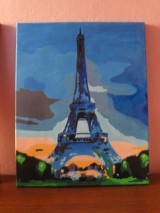 Obrazy - Eiffelovka v modrom /50%zľava / - 12163794_