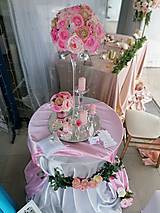 Dekorácie - Svadobná výzdoba ružová - 12162302_