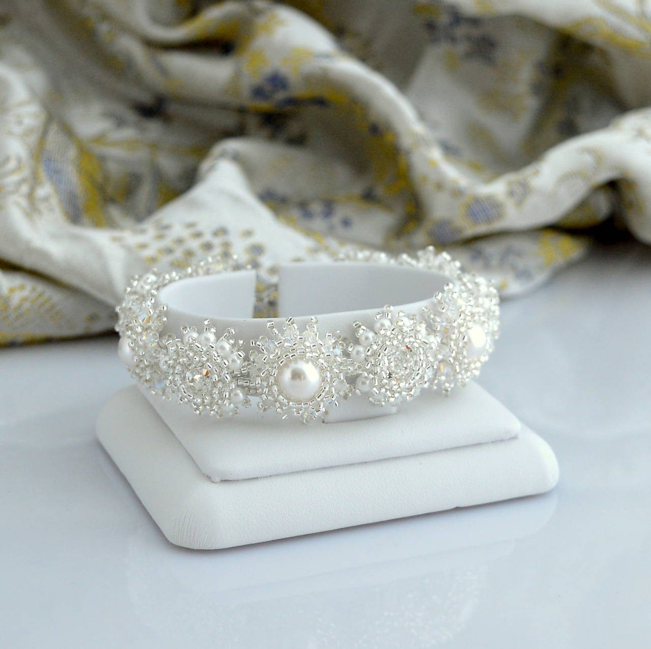 náramok (Ag925) (Perlovo krištáľový svadobný)