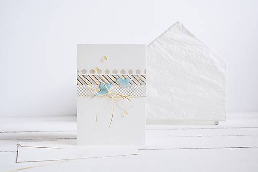 Papiernictvo - Svadobný pozdrav - washi pásky (Vtáčiky) - 12168120_