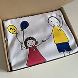 Topy, tričká, tielka - Originálne maľované tričko pre KRSTNÚ/ KRSTNÉHO s 2 postavičkami - 12169696_