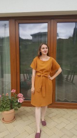 Šaty - Zero waste ľanové šaty - 12172470_
