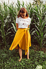 Sukne - Ľanová zavinovacia sukňa-LAURA - 12172571_