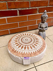 Úžitkový textil - Meditačný Vankúš "Sun Mandala" nízky - 12169912_