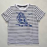 Detské oblečenie - Pruhované dětské tričko s plachetnicí (7/8 let) 11638394 - 12174878_