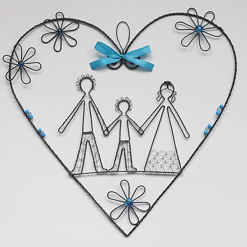 Tabuľky - rodina v srdci (1 dieťa) - 12177962_