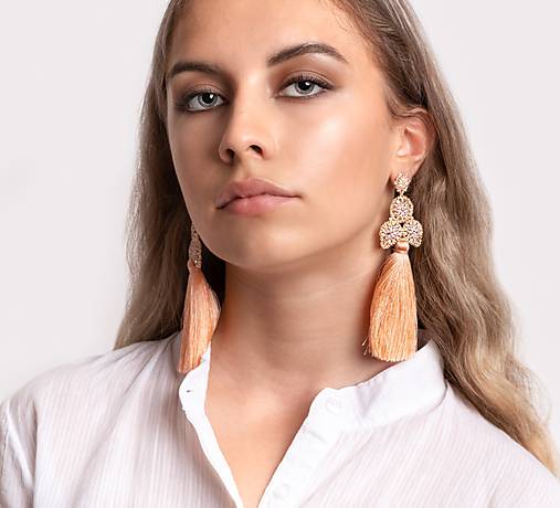 Náušnice - náušnice Ema (oranžová) - 12177031_