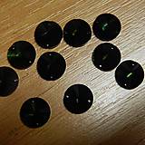 Našívacie kamienky kruhové 12mm do špicu (čierno-zelené)