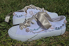 Ponožky, pančuchy, obuv - perličky  v ružovej a modrej - 12177041_