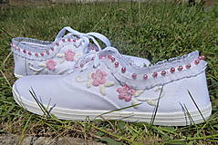 Ponožky, pančuchy, obuv - ružové kvety na slávnostný deň - 12177062_