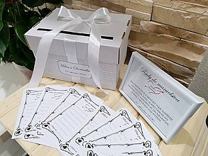 Úložné priestory & Organizácia - Set svadobný box s odkazmi pre mladomanželov 2 - 12181792_