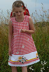 Detské oblečenie - Šatočky Margarétky v červenej kocke - 12184599_