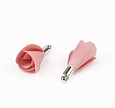 Komponenty - Textilný kvet / strapec prívesok 25 mm, 1 ks (marhulkovo ružový) - 12182954_