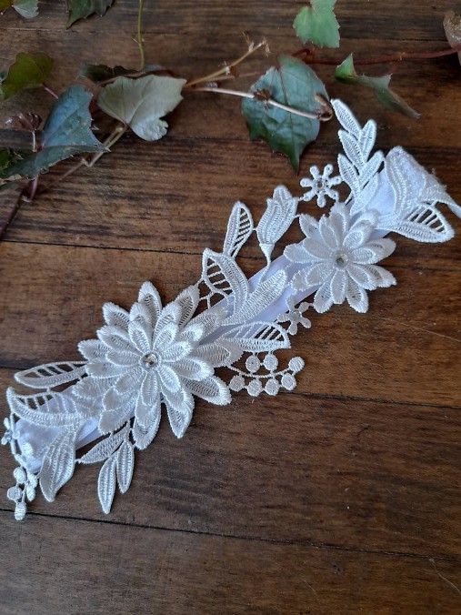 Spodná bielizeň - Svadobný podväzok - 12183165_