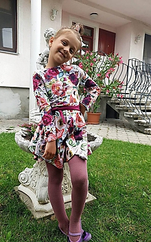 Detské oblečenie - Kvetinkové šaty s opaskom - 12186612_