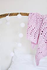 Detský textil - Vlnená pletená deka - ružová - 12186399_