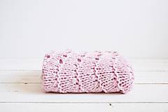 Detský textil - Vlnená pletená deka - ružová - 12186403_