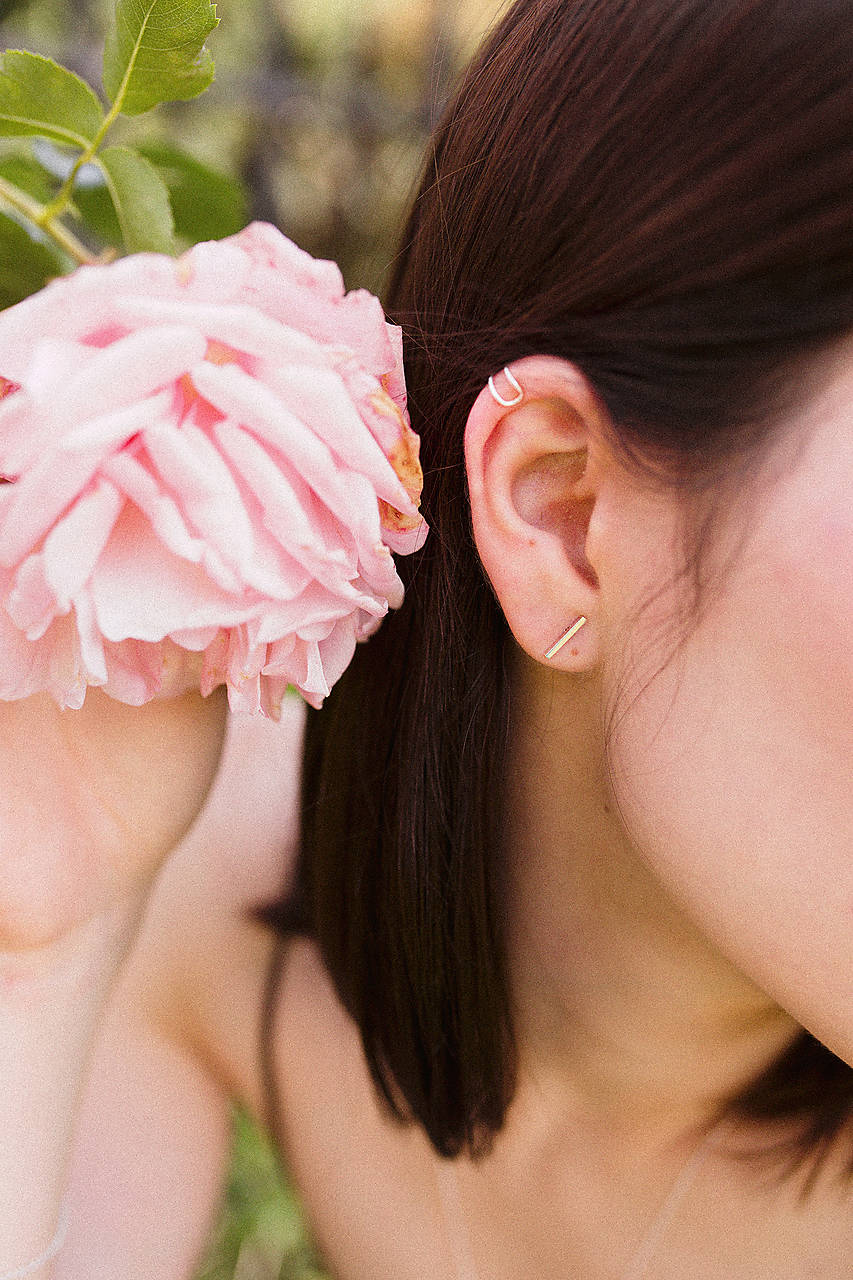 Strieborné náušnice - čiarky