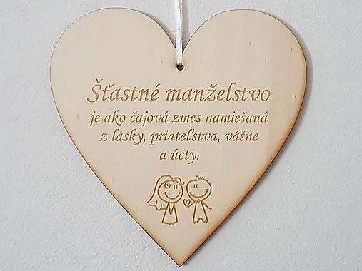 Drevená tabuľka na dvere Šťastné manželstvo