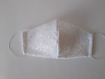 Svadobné rúško biele čipkované trojvrstvové  tvarované