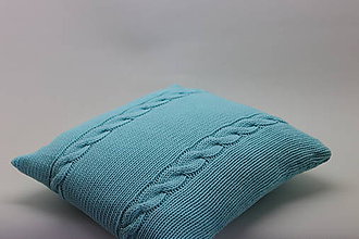 Úžitkový textil - Pletená obliečka na vankúš (bl. modrá) - 12187935_