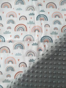 Detský textil - Minky deka "Dúha" - 100x70cm (Čierna - letná verzia) - 12189625_