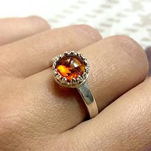 Prstene - ZĽAVA 35 % Silver Plated Amber Ring / Elegantný prsteň s jantárom - 12190461_