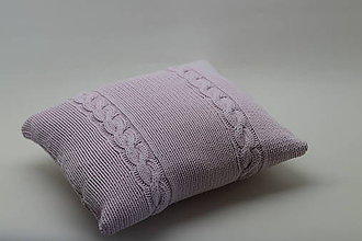 Úžitkový textil - Pletená obliečka na  vankúš (bl. ružová) - 12193177_