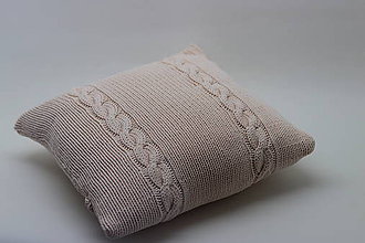 Úžitkový textil - Pletená obliečka na  vankúš (bl. lososová) - 12193199_