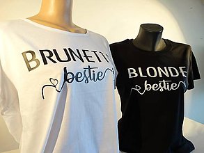 Topy, tričká, tielka - Párové tričká Brunette & Blonde bestie - 12195964_