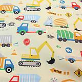 Textil - IP114 Bavlnená látka autíčka 50 x 80 cm (Žltá) - 12197745_