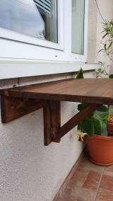 Nábytok - Dreveny sklapaci stolik na balkon hnedy - 12196729_