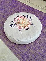 Úžitkový textil - Meditačný Vankúš "Ružový Lotus" nízky - 12197866_