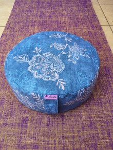 Úžitkový textil - Meditačný Vankúš "Modrý Kvet" vysoký - 12198340_