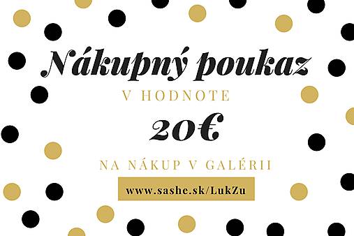 Darčeková poukážka v hodnote 20€