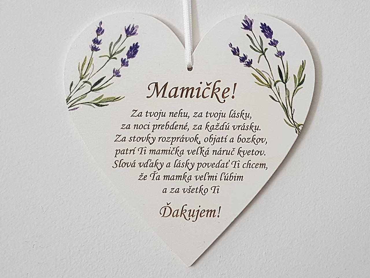 Poďakovanie mamičke-srdiečko levandule