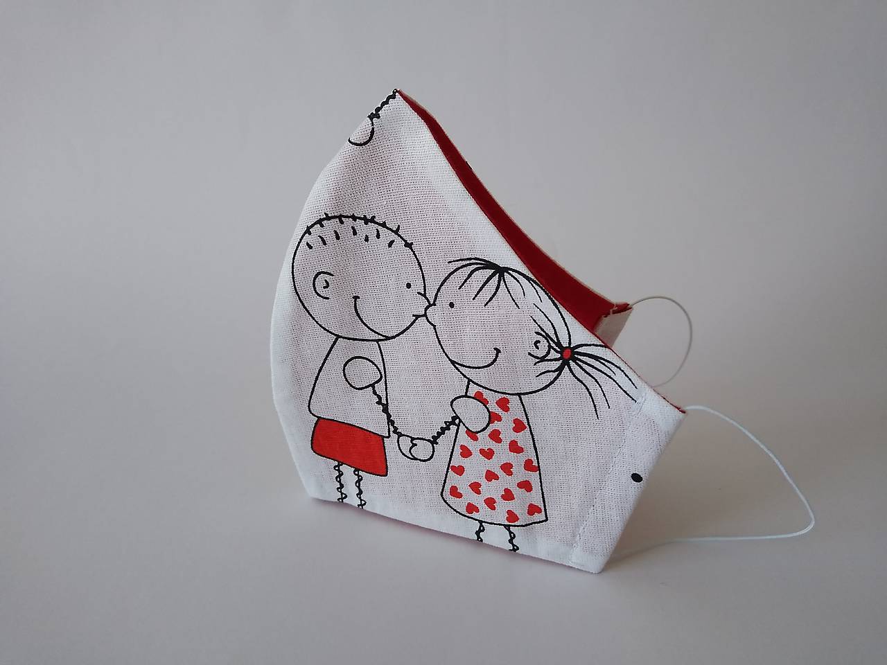 Dizajnové rúško láska tvarované dvojvrstvové