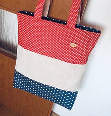 Nákupné tašky - taška červeno bielo modrá - 12205641_