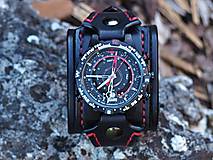 Náramky - Čierny kožený remienok na hodinky Timex T2N720 Expedition - 12205951_