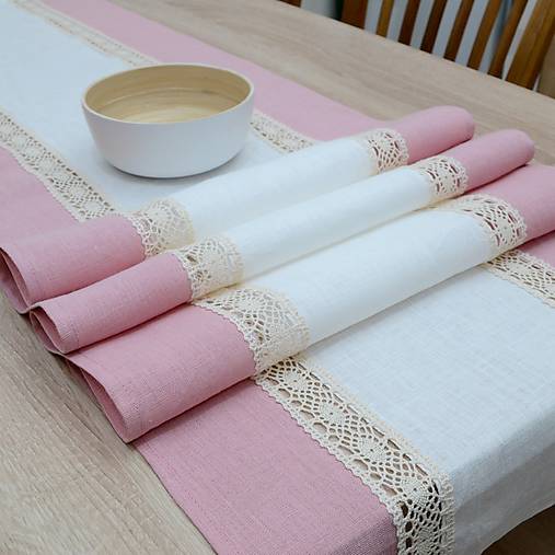 Úžitkový textil - COLETTE 5 - ľanový behúň - 12207717_