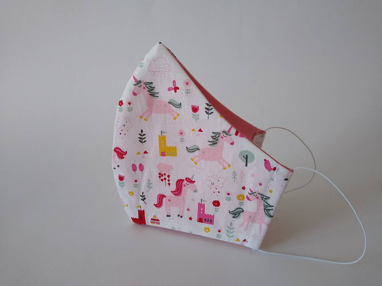 Dizajnové rúško jednorožec dúha tvarované dvojvrstvové