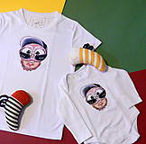 Topy, tričká, tielka - Set tričiek  - dámske tričko + body pre dieťa ♥ - OčiPuči Čiko - 12210454_