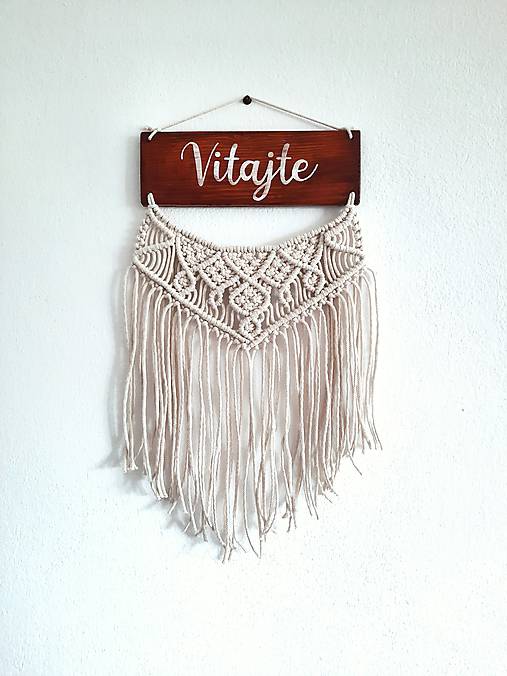 Makramé tabuľka na dvere