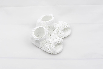 Detské topánky - Biele sandálky BAVLNA - 12209712_