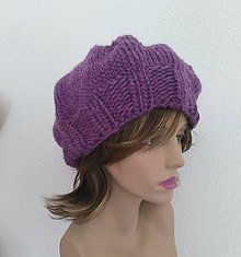 Čiapky, čelenky, klobúky - NATURAL WOOL - pletený baret (čiapka) - 12211923_
