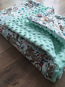 Detský textil - Minky deka "Medvedík čistotný" - 100x70cm - 12211739_